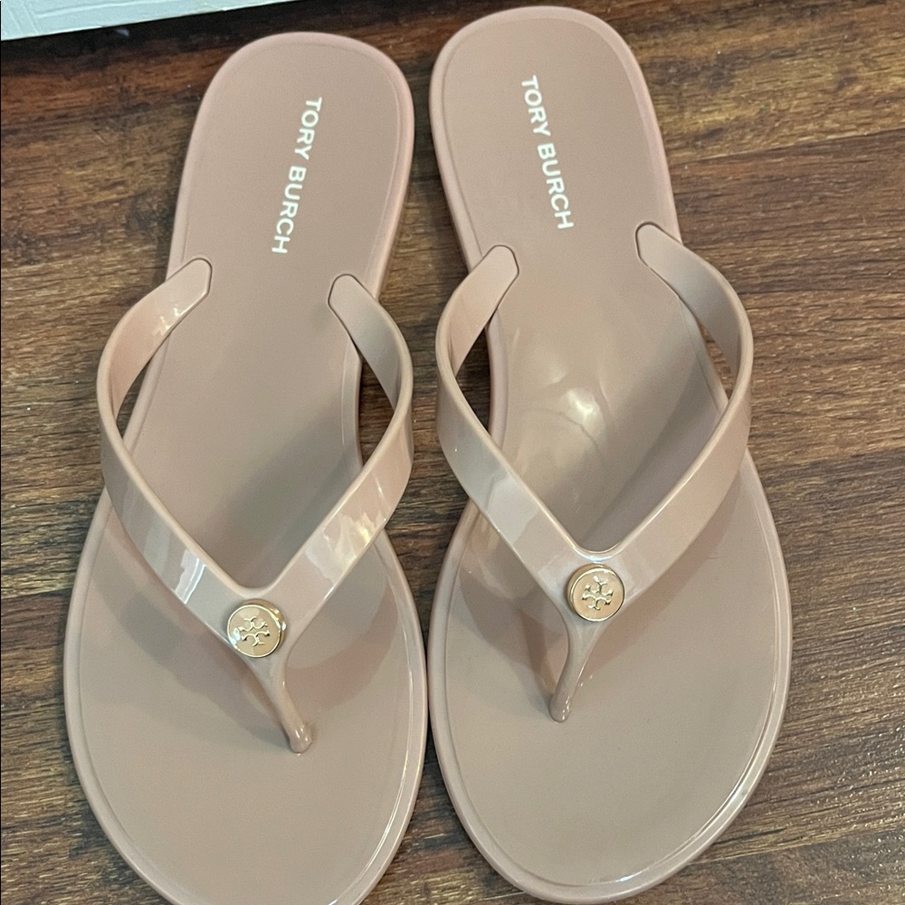 Tory Burch Jelly flip flops. EUC Rose colored